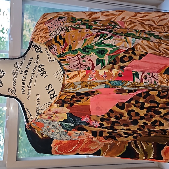 🛑ANTHROPOLOGIE Brown Motif Dress Geisha - Picture 5 of 7